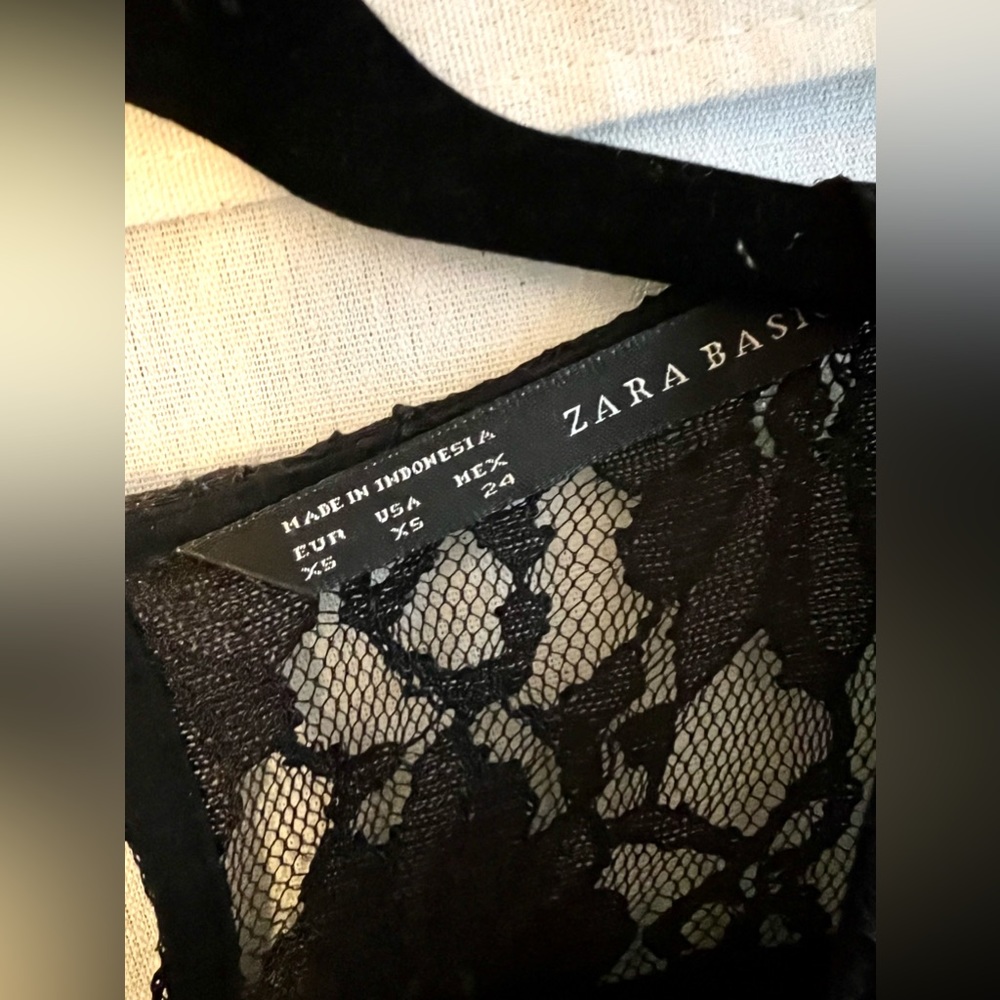 Zara Basic Collection Black Lace Long Sleeves Dre… - image 3